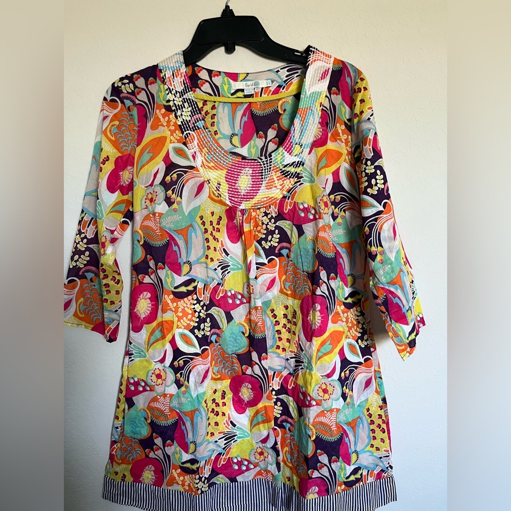 Boden Colorful Floral Tunic Top